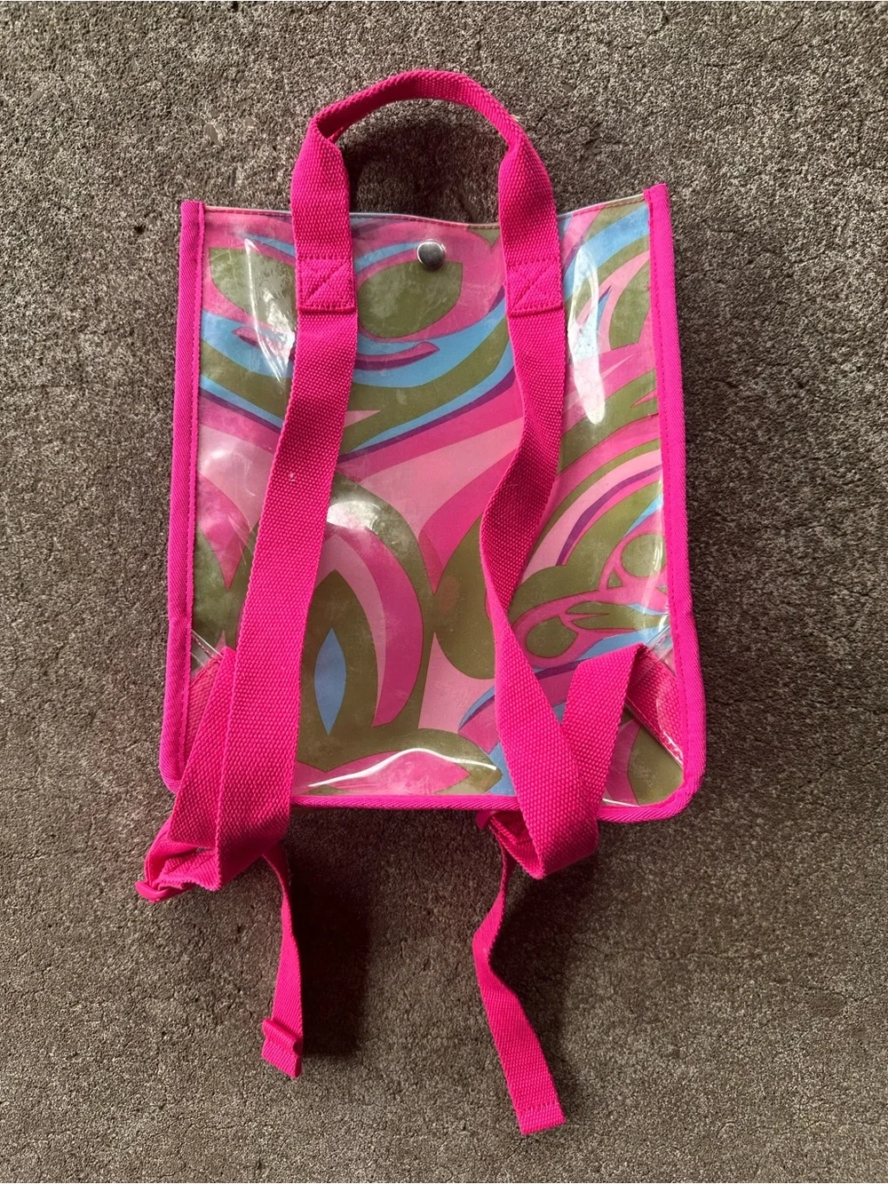 Vans x Barbie Pink Multicolor Swirl Mini Clear Backpack